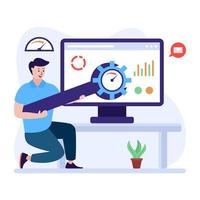 Flat illustration of web optimization in modern design vector