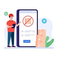 A cancel order flat illustration design vector