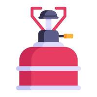 Gas cylinder flat icon with editable facility vector