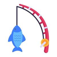 Outdoor activity, flat icon of angling vector