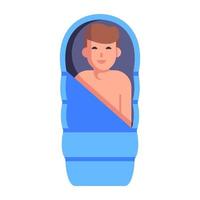 Inflatable backpack bed flat icon, editable vector