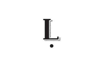 black and white L alphabet letter icon logo design. Creative template for business or company vector