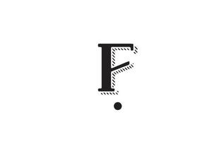 diseño del logotipo del icono de la letra del alfabeto f en blanco y negro. plantilla creativa para negocio o empresa vector