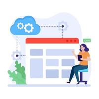 Hosting website, flat illustration of website optimization vector