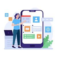 Illustrative vector of app development, editable design