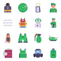 Top Trendy Military Flat Icons