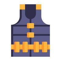 un icono plano de chaleco antibalas, armadura corporal