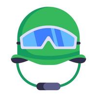 A well-designed flat icon of combat helmet vector