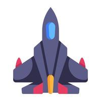 Military fighter jet flat icon with premium download vector