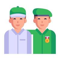 el icono plano del personal del ejército está disponible para uso premium vector