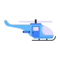 un icono plano bien diseñado de helicóptero vector