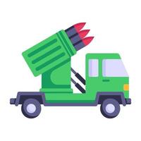 Missile launcher flat icon is up for premium use vector