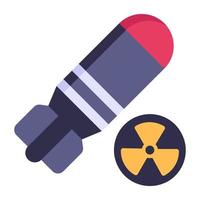 Atom bomb flat icon with high quality graphics vector