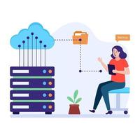 Have a look at this editable flat illustration of cloud database vector