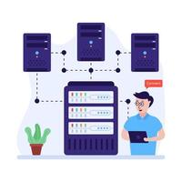 Have a look at this editable flat illustration of cloud database vector