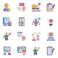 Engineering and Technology Flat Icons vector
