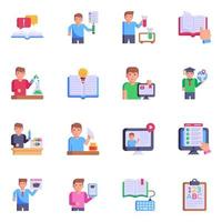 Trendy Flat Icons of Study vector