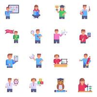 Pack of Learning Flat Icons vector