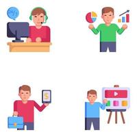 Set of Business Services Flat Icons vector