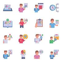 Set of Trendy Business Analysis Flat Icons