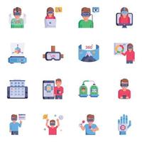 Set of Virtual Reality Flat Icons vector