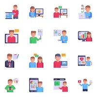 Set of Data Services Flat Icons vector