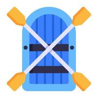 A modern flat icon of raft vector