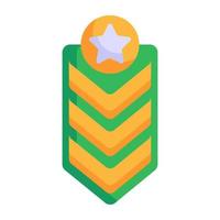 estrella en la cinta, un icono plano del emblema del ejército vector