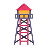 echa un vistazo a este icono plano editable de torre de vigilancia vector