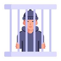 A well-designed flat icon of prisoner vector