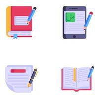 Flat Icons of Content Writing Vector Designs