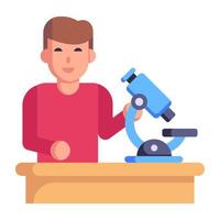 Modern flat icon of microscopic research vector