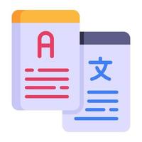 Language translation, flat icon of english to chinese vector