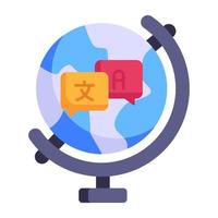 Global language flat icon is up for premium use vector