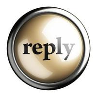 reply word on isolated button photo