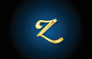 Diseño de icono del logotipo de la letra del alfabeto golden z dorado. plantilla de lujo creativa para empresas y negocios vector