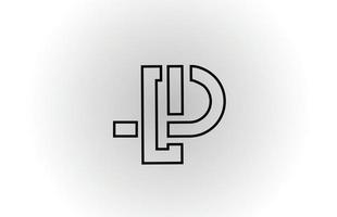 diseño de icono de logotipo de letra p en blanco y negro con línea. plantilla creativa para negocios y empresas. vector