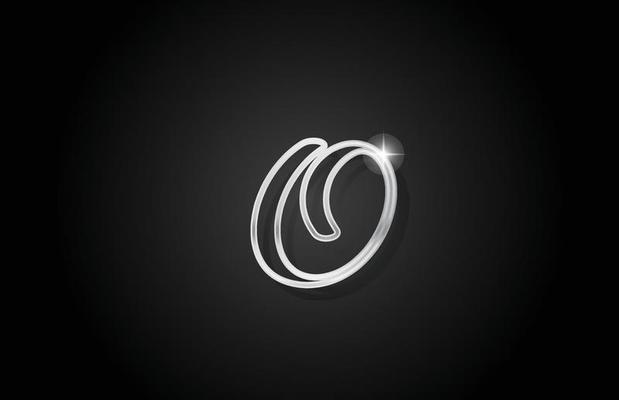 grey line O alphabet letter logo icon. Creative design for business and company