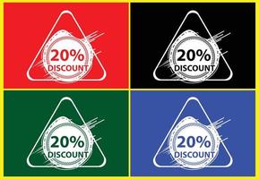 20 percent discount new offer logo and icon design template vector