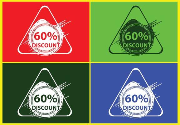 60 percent discount new offer logo and icon design template