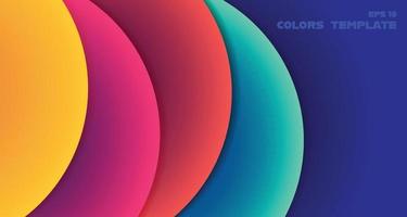 Abstract colorful gradient circle overlapping artwork 3D design template. Style of dimension circles geometric pattern with shadow background. illustration vector