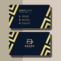 Creative And Modern Gold Blue Business Card Design Template vector