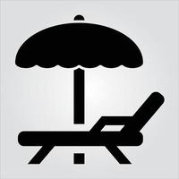 Isolated Beach Chair Glyph Icon Scalable Vector Graphics