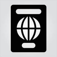 Isolated Passport Glyph Icon Scalable Vector Graphics