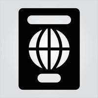 icono de glifo de pasaporte aislado gráficos vectoriales escalables vector