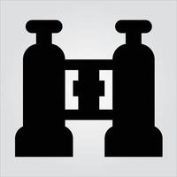 Isolated Binocular Glyph Icon Scalable Vector Graphics