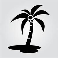 Isolated Palm Tree Glyph Icon Scalable Vector Graphics