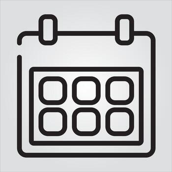 Isolated Calendar Outlined Icon Scalable Vector Graphics