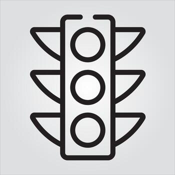 Isolated Traffic Light Outlined Icon Scalable Vector Graphics