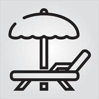 Isolated Beach Chair Outlined Icon Scalable Vector Graphics